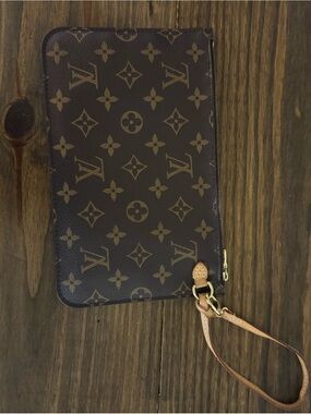 Louis Vuitton Brown Monogram Wristlet Clutch